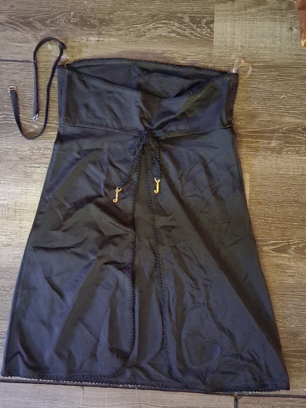 Vintage Juicy Couture Black Mini Cover up Dress NEW OS Small XS